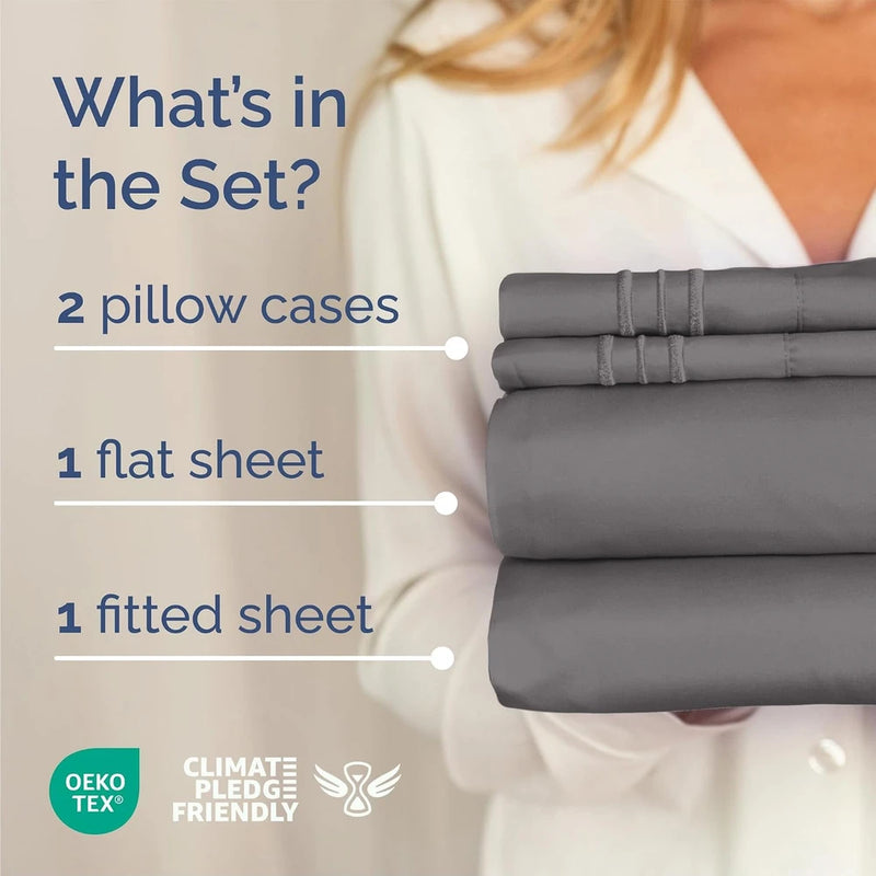 Dark Grey Cooling Queen Sheet Set