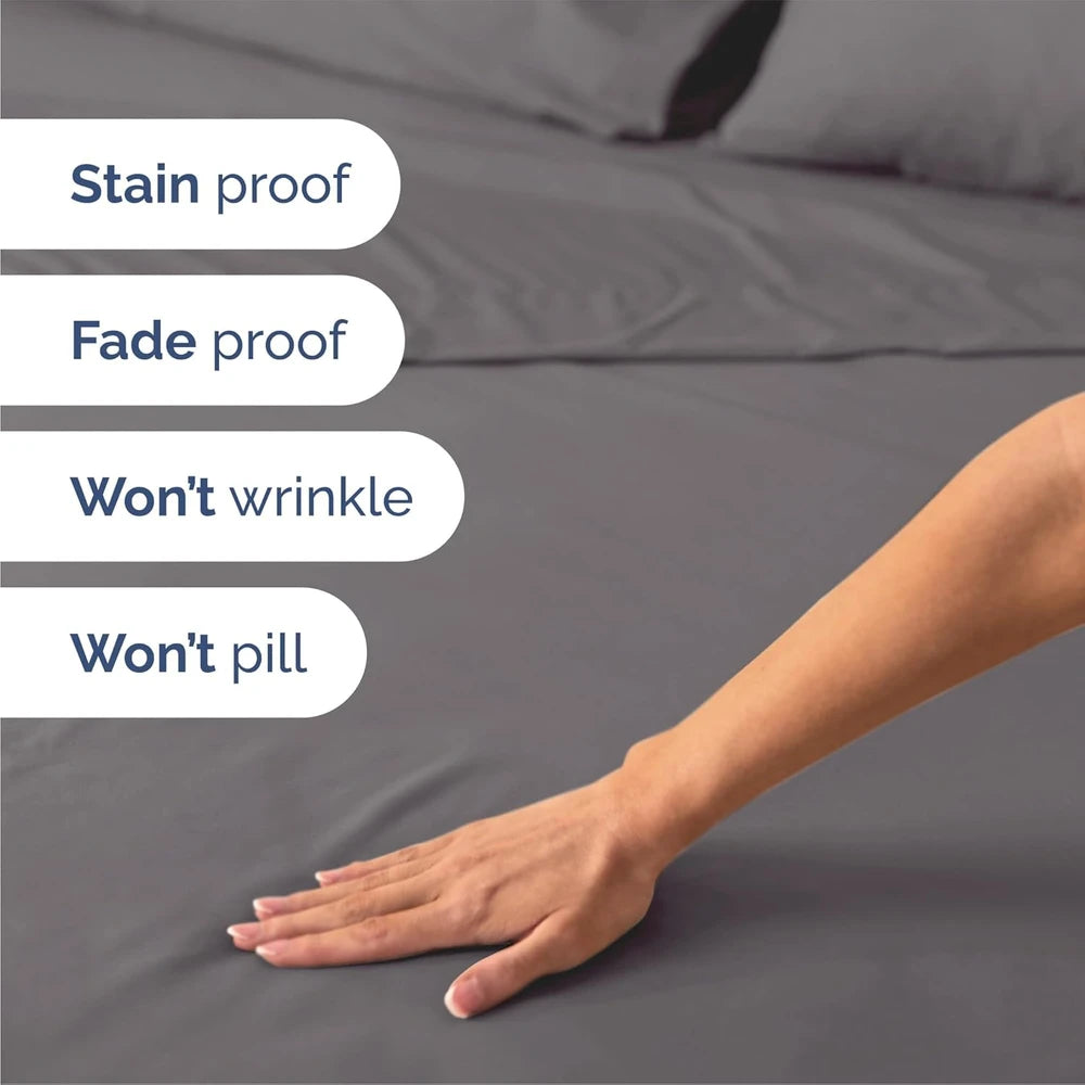 Dark Grey Cooling Queen Sheet Set